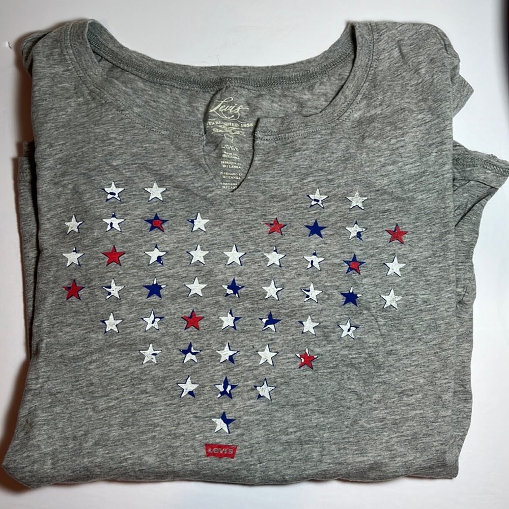 Gray Levi’s V-Neck Tee